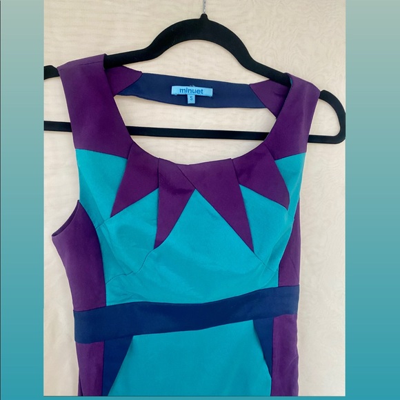 MINUET PURPLE+BLUE DRESS - Picture 3 of 5